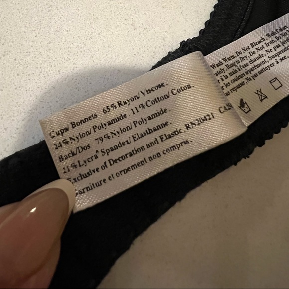 Wacoal Arabesque Underwire Bra Bundle (2) Black and White Size 32 D Semi Sheer - Picture 13 of 13